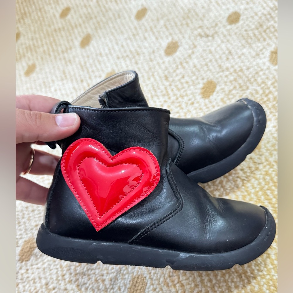 Kids Black Leather Boots